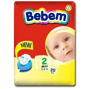 Bebem Baby Diaper 2 Mini 3-6 kg 20pcs