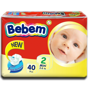 Bebem Baby Diaper 2 Mini 3-6 kg 40pcs