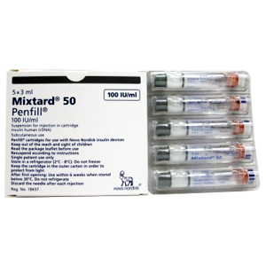 Mixtard 50 Penfill 100 IU/ml 3ml