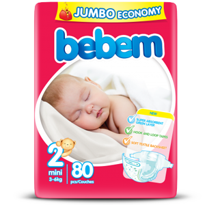 Bebem Baby Diaper 2 Mini 3-6 kg 80pcs