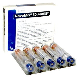 NovoMix 30 Penfill 100U/ml injection 3 ML 5 vials